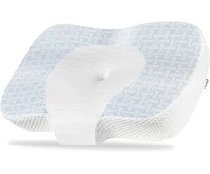 Elviros ergonominė kaklo pagalvė iš atminties putų, reguliuojama, 60 x 38.6 x 9.9/13.5 cm, FEL10000986BU