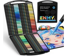 ENMY akrilinių žymeklių rinkinys, 80 spalvų, teptuko antgalis, ENMYXXHes01-80