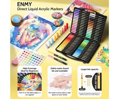 ENMY akrilinių žymeklių rinkinys, 80 spalvų, teptuko antgalis, ENMYXXHes01-80