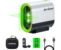 Enventor kryžminis žalias lazerinis nivelyras 25 m, IP54, 01-Vert-chargement Usb