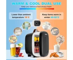 Enventor mini šaldytuvas 4 l, termoelektrinė nešiojama šaldyklė ir šildytuvas, juodas, AC/12 V, MFA-5 l-G1