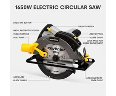 Enventor rankinis diskinis pjūklas 1650 W, 5500 aps./min.., lazerinis vedlys, 185 mm diskas, pjovimas iki 62 mm, 76339