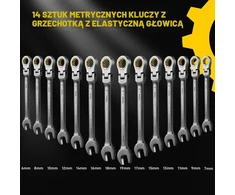 Enventor terkšlinių raktų rinkinys 6–19 mm, 14 vnt., Cr-V plienas, DS003