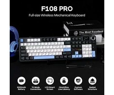 EPOMAKER belaidė mechaninė klaviatūra su ekranu, 8000 mAh, RGB, 104 klavišai, F108 PRO