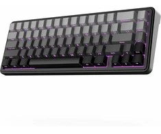 EPOMAKER F65 65% mechaninė tri-režimo RGB klaviatūra, juoda