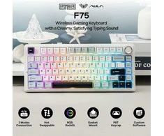 EPOMAKER F75 belaidė mechaninė žaidimų klaviatūra 75% su RGB ir garso ratuku