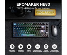 EPOMAKER HE80 laidinė žaidimų klaviatūra 75% Hall Effect, RGB, PBT, juoda