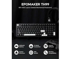 EPOMAKER mechaninė belaidė klaviatūra TH99, 3 režimų, 8000 mAh baterija, RGB, 102 klavišai