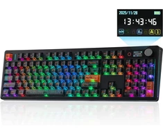 EPOMAKER mechaninė klaviatūra TH108 V2 PRO su ekranu, 10000 mAh, RGB, BT/2.4 GHz, PBT