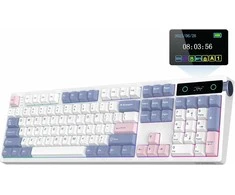 EPOMAKER pilno dydžio belaidė mechaninė klaviatūra su ekranu ir valdymo ratuku, RGB, Hot-Swap, TH108 PRO
