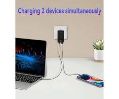 Ernydal sieninis USB-C/USB kroviklis 65 W GaN II, 2 jungtys, PD, PPS, Slim, juodas