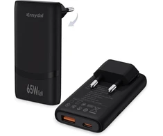 Ernydal sieninis USB-C/USB kroviklis 65 W GaN II, 2 jungtys, PD, PPS, Slim, juodas