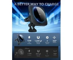 ESR HaloLock magnetinis belaidis MagSafe automobilinis telefono laikikliis įkroviklis 15 W, ventiliacijos tvirtinimas BK918