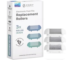 Essy keičiamų ritinėlių rinkinys elektrinei pėdų dildei, 3 vnt., baltas