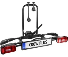 EUFAB dviračių laikiklis automobiliui ant kablio, aliuminis, 2 dviračiams, 50 kg, Crow Plus