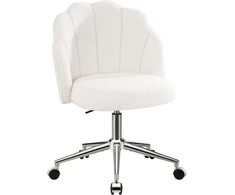 Eufurnibi ergonomiška kosmetinė kėdė apvalia nugara, reguliuojama, ratukais, bežinė, VCTD01