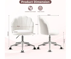 Eufurnibi ergonomiška kosmetinė kėdė apvalia nugara, reguliuojama, ratukais, bežinė, VCTD01
