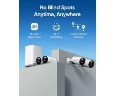 eufy Security eufyCam E330 4K išorinių stebėjimo kamerų rinkinys su 1 TB NVR ir 24/7 įrašu