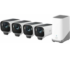 eufy Security eufyCam S3 Pro 4K lauko stebėjimo kamerų rinkinys su saulės panelėmis (4 kamerų komplektas)