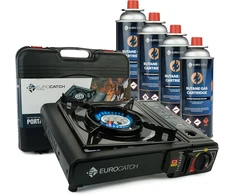 Eurocatch dujinė turistinė viryklė su piezo uždegimu, 2500 W, aliuminio korpusas, modelis SET3227