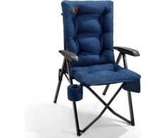 EVER ADVANCED sulankstoma kempingo kėdė su reguliuojama nugarėle, 4 padėtys, iki 150 kg, mėlyna