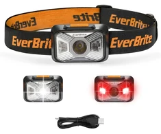 EverBrite LED prožektorius ant galvos, USB-C įkraunamas, 200 lm, 4 režimai, E061081
