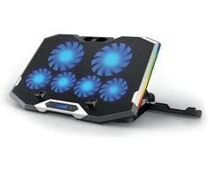 Ewent EW1260 nešiojamojo kompiuterio aušinimo stovas su 6 ventiliatoriais ir RGB apšvietimu