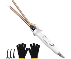 Exyvox keraminės garbanojimo žnyplės 9 mm, 120–220 °C, Rose auksinis curling irons