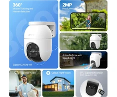 EZVIZ lauko Wi-Fi apsaugos kamera 360°, 1080p, spalvotas naktinis matymas, C8c 2PK