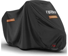 Favoto vandeniui atsparus motociklo uždangalas, 245 cm ilgis, UV apsauga, juodas-sidabrinis, Motorcycle-Cover-XXL