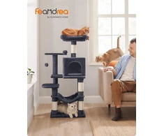 Feandrea kačių draskyklė su 3 lygiais, hamaku ir nameliu, 112 cm, 0194343043562