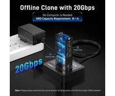 FIDECO M.2 SSD dokavimo stotelė NVMe ir SATA, USB 3.2 Gen 2x2, 20 Gb/s M2278
