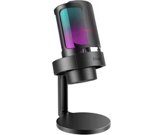 FIFINE MI1 stalinis kondensatorinis USB mikrofonas su RGB apšvietimu ir apsauginiu filtru