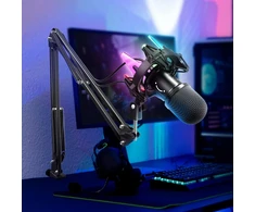 FIFINE USB dinaminis žaidimų mikrofonas su kardioidine kryptingumu, RGB apšvietimu, K651