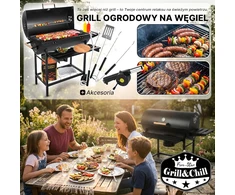 Five-Star Grill&amp;Chill Five-Star Grilis&amp;Chill anglinė lauko kepsninė su dangčiu, termometru ir ratukais, 71 x 35 cm, GC0002
