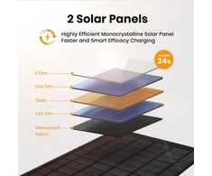 FlexSolar nešiojamas saulės baterijos kroviklis 10 W 5 V, USB, atsparus vandeniui, sulankstomas, IP67, E10