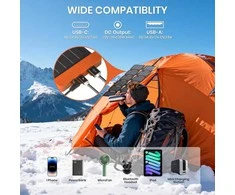 FlexSolar sulankstoma saulės baterija 36 W, USB-A, USB-C, atspari vandeniui, nešiojama