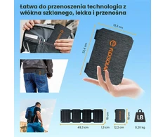 FlexSolar sulankstomas saulės įkroviklis 10 W su USB jungtimi, 5 V, IP67 E10-MINI