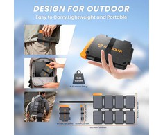 FlexSolar sulankstomas saulės panelis 25 W, USB-A ir USB-C, atsparus vandeniui, E25mini