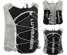 flintronic lengvas bėgimo kuprinė su atšvaitais, 2 l talpa, juoda, unisex