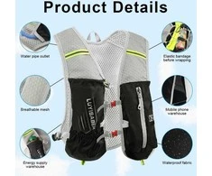 flintronic lengvas bėgimo kuprinė su atšvaitais, 2 l talpa, juoda, unisex