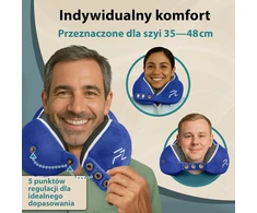 FLOWZOOM kelioninė kaklo pagalvė su atminties putų užpildu, reguliuojamas 360° palaikymas, nuimamas pliušinis užvalkalas, Comfy L - NB1 modelis