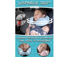 FLOWZOOM kelioninė kaklo pagalvė vaikams, memory foam, skalbiama užvalkale, dydis M, mėlyna
