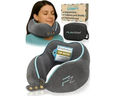 FLOWZOOM kelioninė pagalvė iš atminties putų, reguliuojamas 360° palaikymas, pilka, COMFY L - GY1