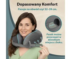 FLOWZOOM kelioninė pagalvė su 360° kaklo ir galvos atrama, memory foam, pilka, DREAM L - GY1