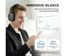 FOFUN belaidės ant ausų dedamos Bluetooth ausinės su ANC ir 120 h veikimu NC95