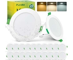 Fondiiz įleidžiamų LED lubinių šviestuvų komplektas, 5 W, 3CCT, IP44, 20 vnt., FL0204321