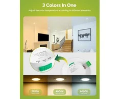 Fondiiz įleidžiamų LED lubinių šviestuvų komplektas, 5 W, 3CCT, IP44, 20 vnt., FL0204321