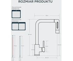 FORIOUS virtuvinis maišytuvas su 5 purškimo režimais, ištraukiama žarna, nerūdijančio plieno, poliruotas, 360° pasukamas, modelis 85000CH-38