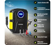 FORTEM automobilinis oro kompresorius 12 V 120 W su LED žibintu FRTM-DAC-Geltonas